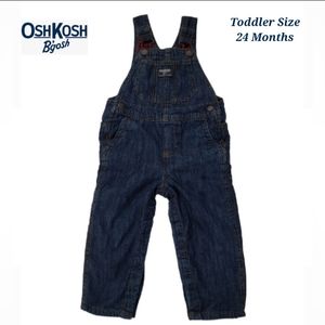 Oshkosh Blue Denim Lined Bib Overalls 24 Months